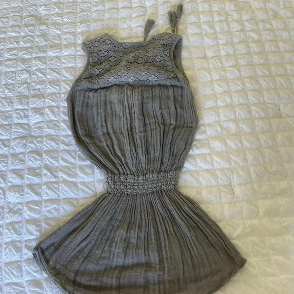Jen’s Pirate Booty gray gauze drop waist mini dress - Picture 7 of 10